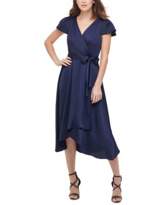DKNY Flutter-Sleeve V-Neck Wrap Dress \u0026 Reviews - Dresses - Women - Macy's